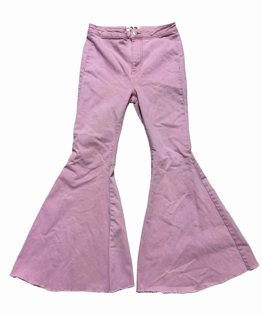We The Free Flared Pants Womens Regular Pink Solid Cotton Blend Machine Wash 27